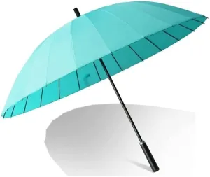 Umbrellas for Rain Leather Handle Golf Umbrella Windproof Large Travel Rain Umbrella Automatic Open Reinforcement Canopy Vented Umbrella Umbrellas for Rain Windproof ( Color : Blue1 , Size : 75cm )