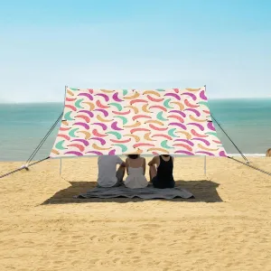 Unique Abstract Banana Pattern Beach Camping Tent Sun Shelter for Whole Family, Beach Shade Canopy with UPF50  UV Protection,Easy Set Up and Carry,Outdoor Shade for Trips, Fishing, Backyard Fun