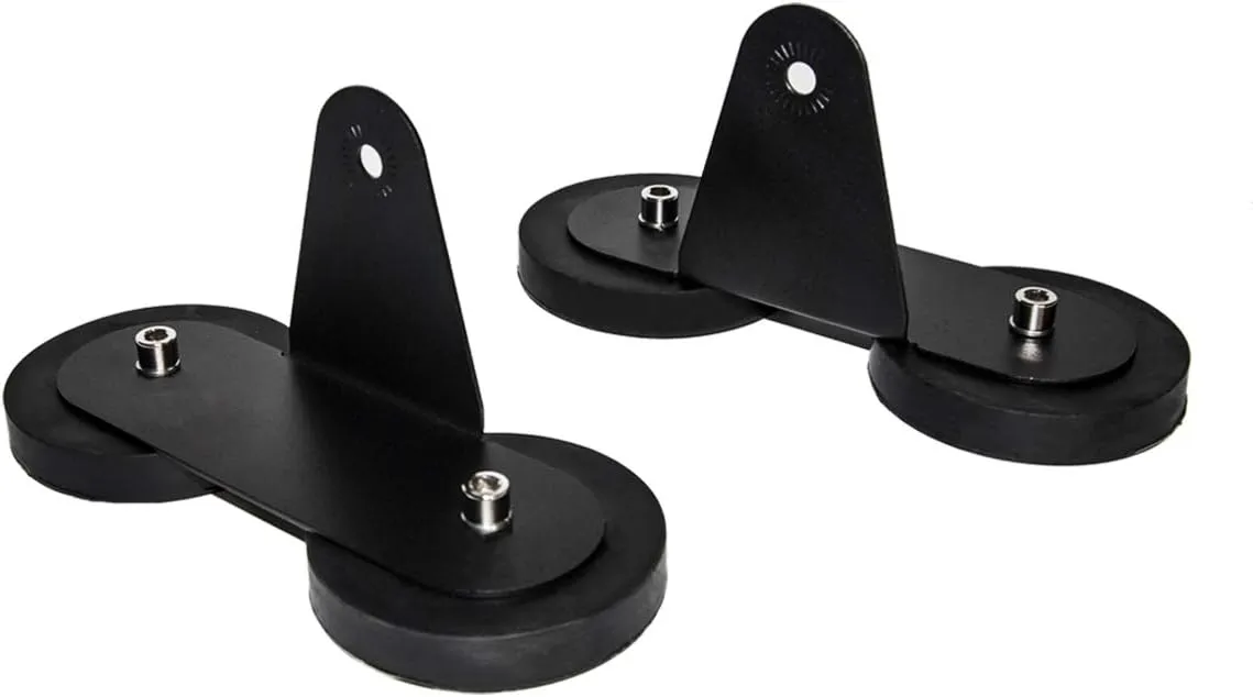 Universal-fit Ultra Strong Power Magnet Magnetic Mounting Base for LED Offroad Light Bars Side Mounting on Roof & Hood of Trucks & SUVs, with Rubber Pad to Prevent Scratches, 2 Pack