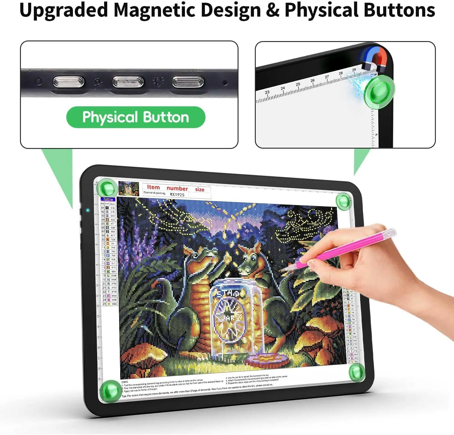 Up to 9000Lux Super Bright A4 Light Pad with Bag,Rechargeable Light Box with 4000mAH Lithium Battery for Cricut Weeding Vinyl Tool,Magnet Light Box for tracing,Diamond Painting,Sketching,Tattoo