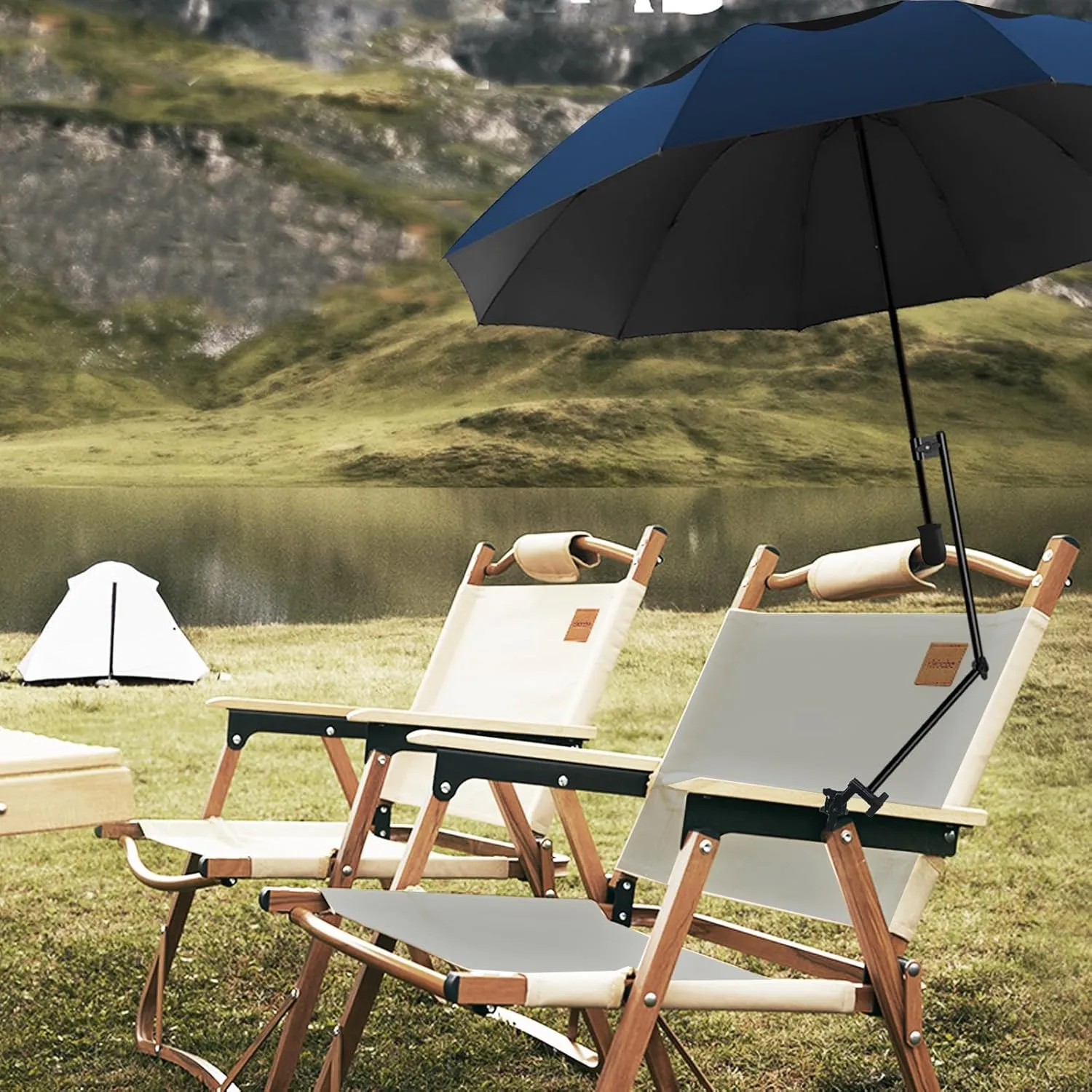 UPF 50  Beach Umbrella with Adjustable Universal Clamp