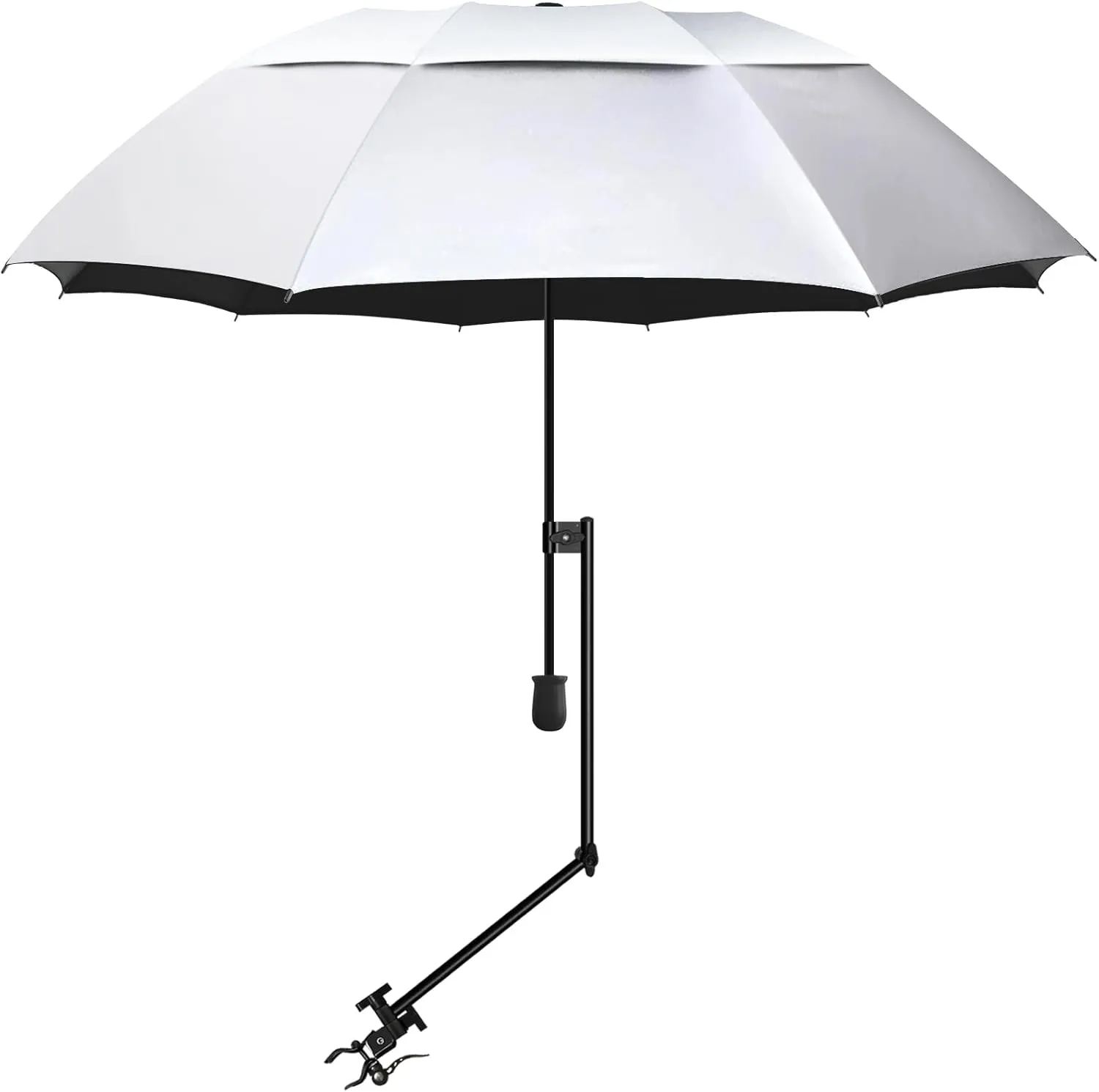 UPF 50  Beach Umbrella with Adjustable Universal Clamp