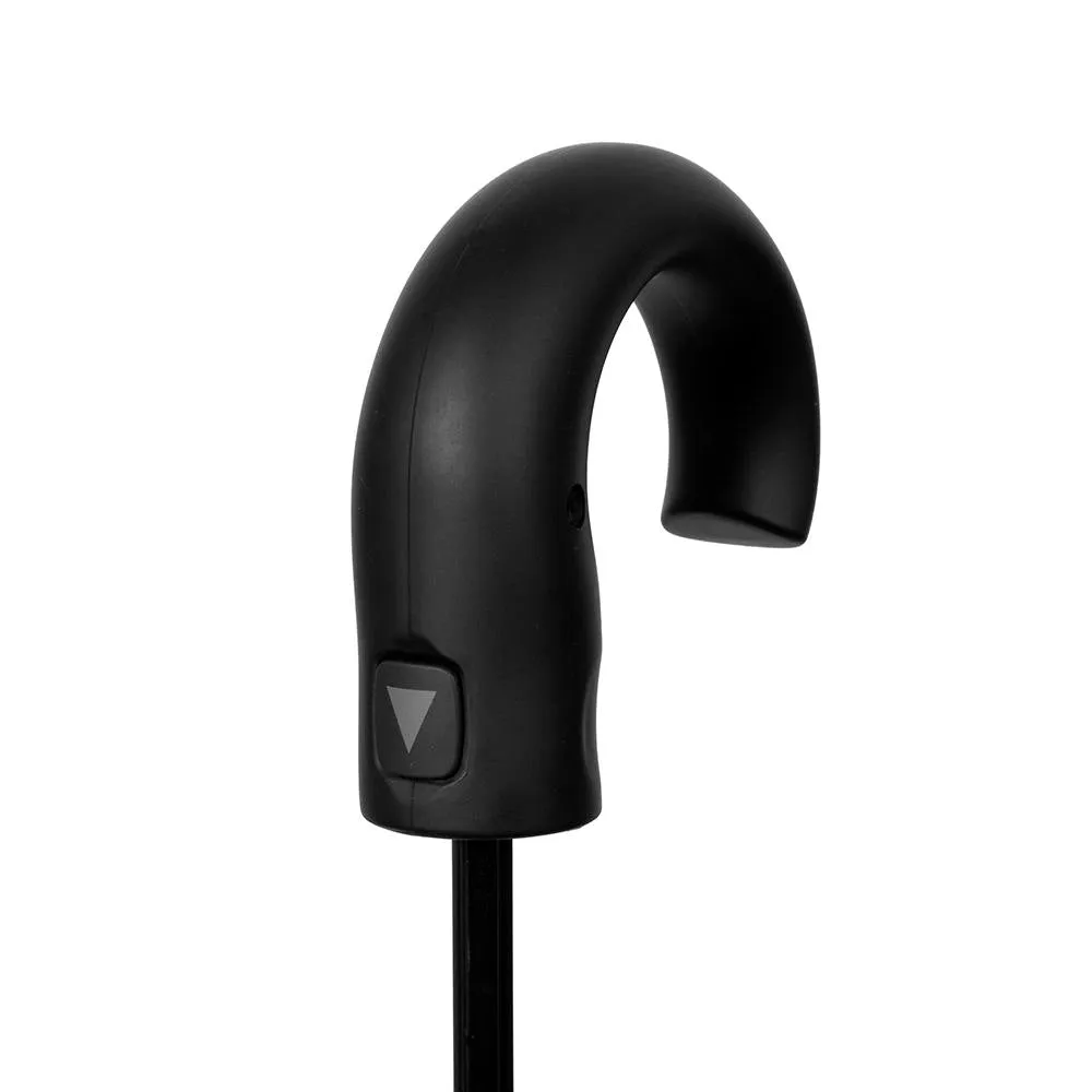 UPF50  Black Windproof Auto Open with Hook Handle