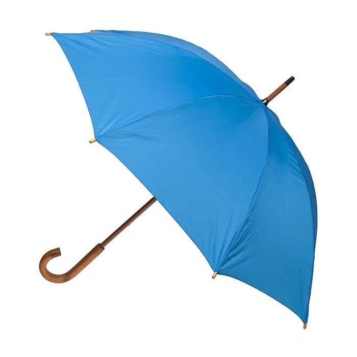 UPF50  Cyan Blue Wooden Classic Walking Length