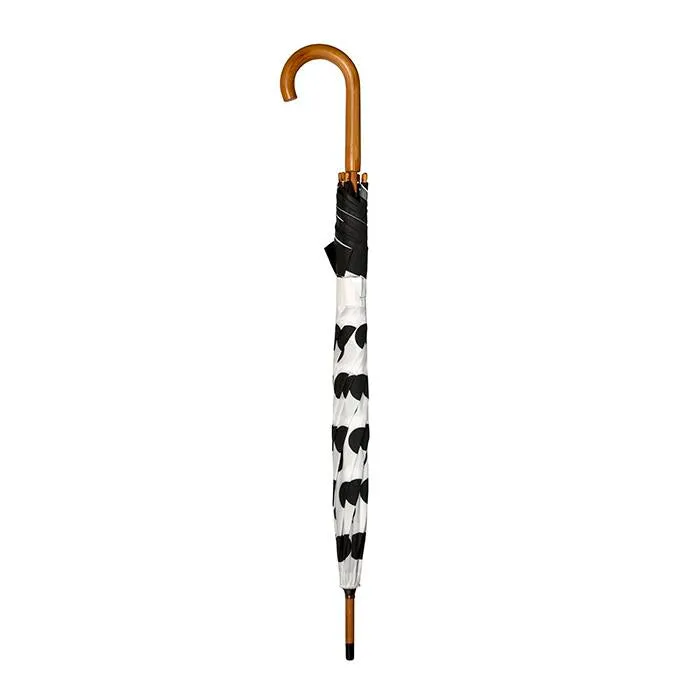 UPF50  Polka Dot Print Wooden Classic Walking Length