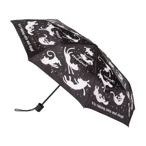 UPF50  Raining Cats & Dogs Print Windproof Mini Maxi