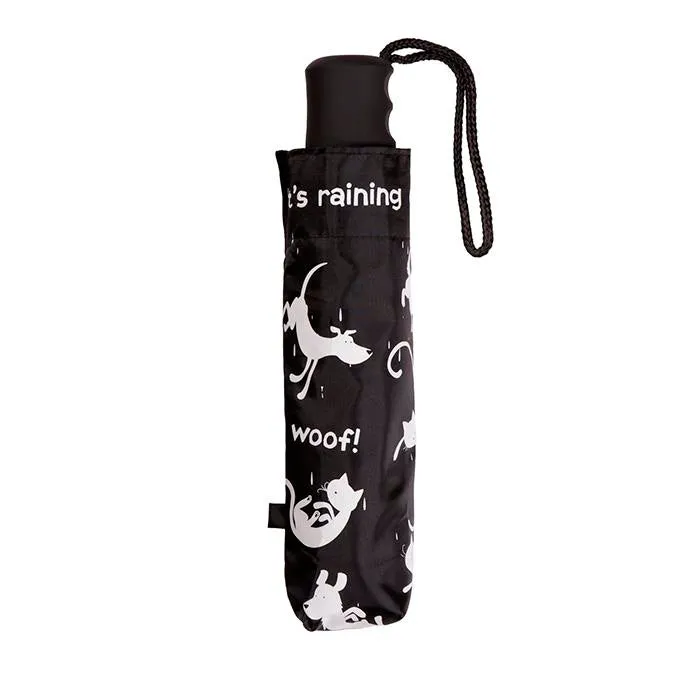 UPF50  Raining Cats & Dogs Print Windproof Mini Maxi