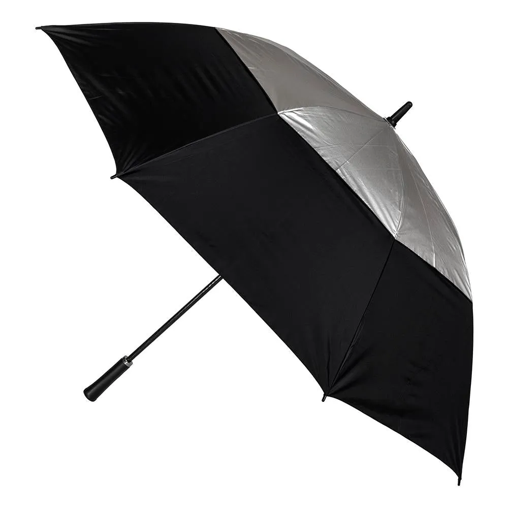 UPF50  Silver/Black Ultimate Large Windproof Vented Auto Open Golf