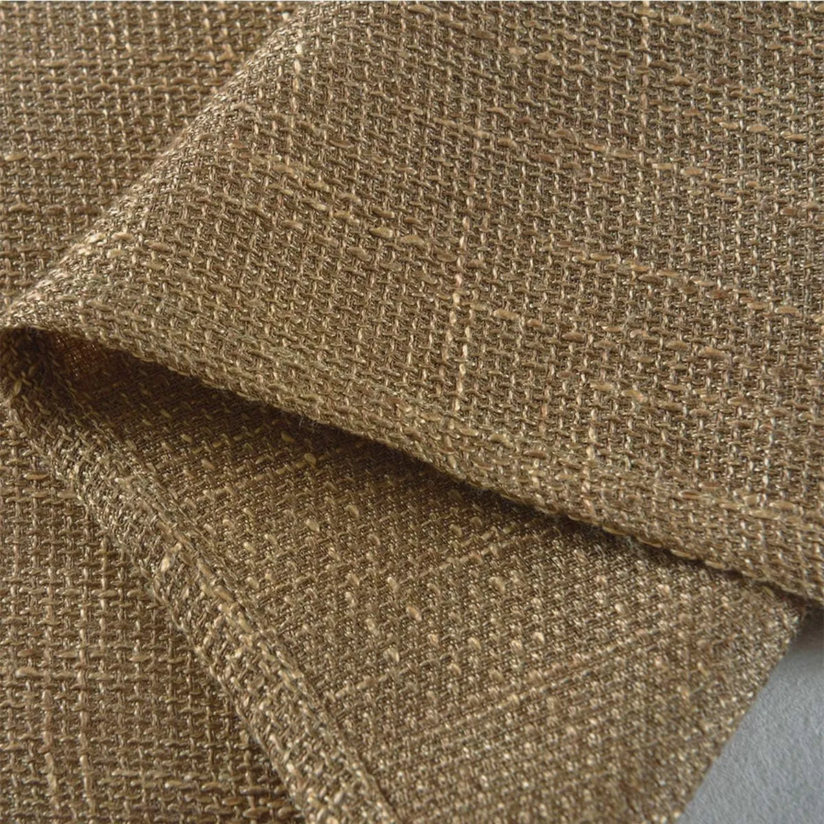 Valea Home Burlap Tier Curtains for Kitchen Rustic Tan Rod Pocket Curtains for Short Window 36 inch Linen Cafe Curtains, Set of 2