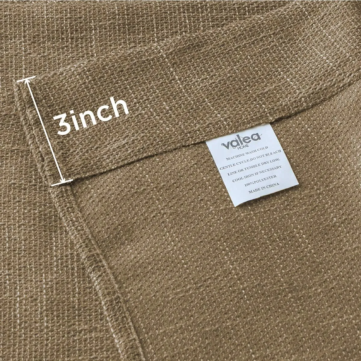 Valea Home Burlap Tier Curtains for Kitchen Rustic Tan Rod Pocket Curtains for Short Window 36 inch Linen Cafe Curtains, Set of 2