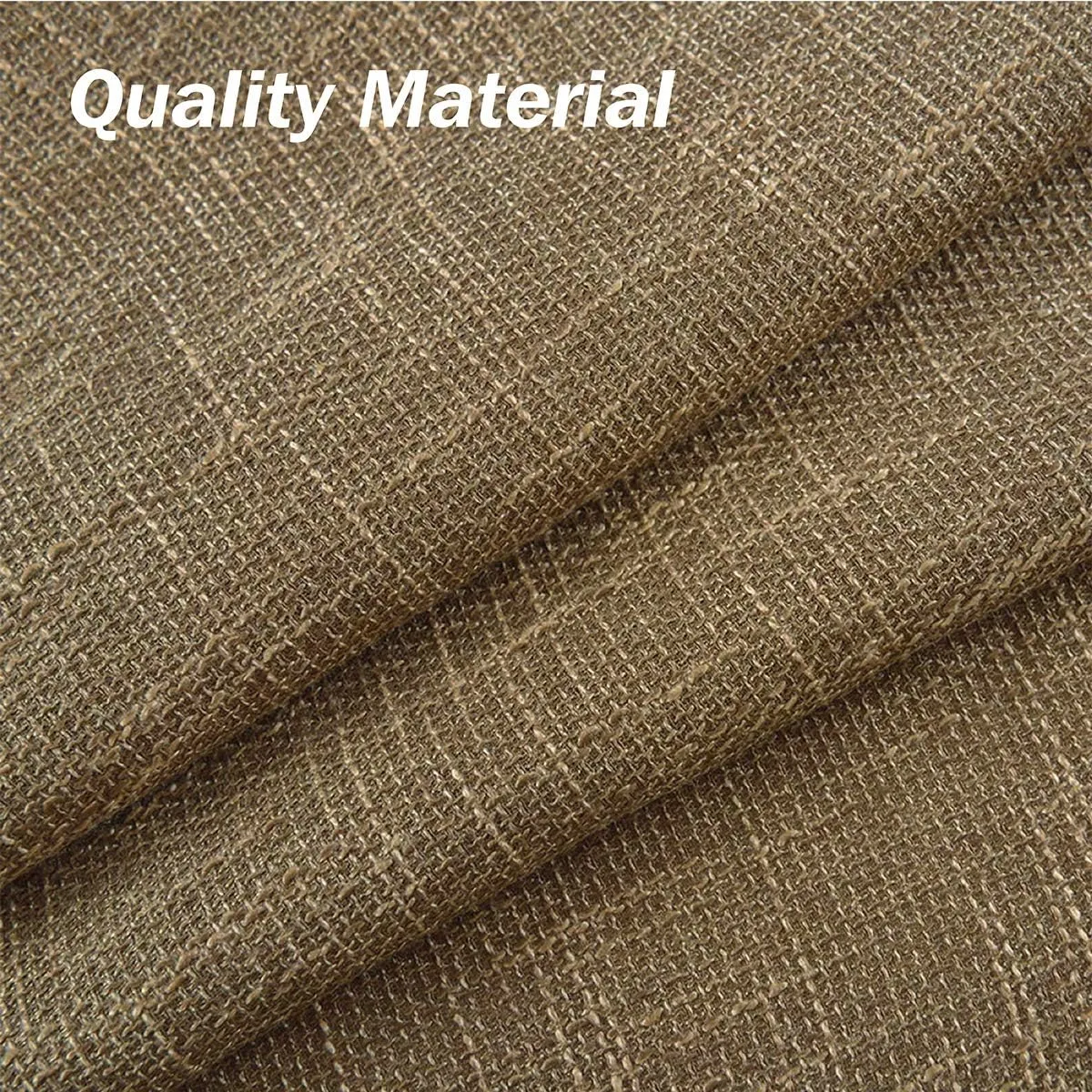 Valea Home Burlap Tier Curtains for Kitchen Rustic Tan Rod Pocket Curtains for Short Window 36 inch Linen Cafe Curtains, Set of 2