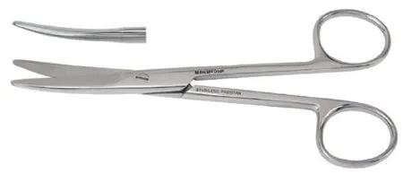 Vantage - Dissecting Scissors Mayo 6-3/4 Inch Length Office Grade Stainless Steel Finger Ring Handle Curved Blade Blunt Tip / Blunt Tip - V95126