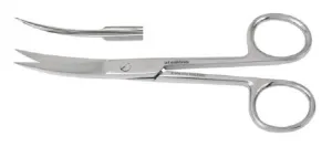 Vantage - Operating Scissors 5-1/2 Inch Length Office Grade Stainless Steel Finger Ring Handle Curved Blade Sharp Tip / Sharp Tip - V95-36
