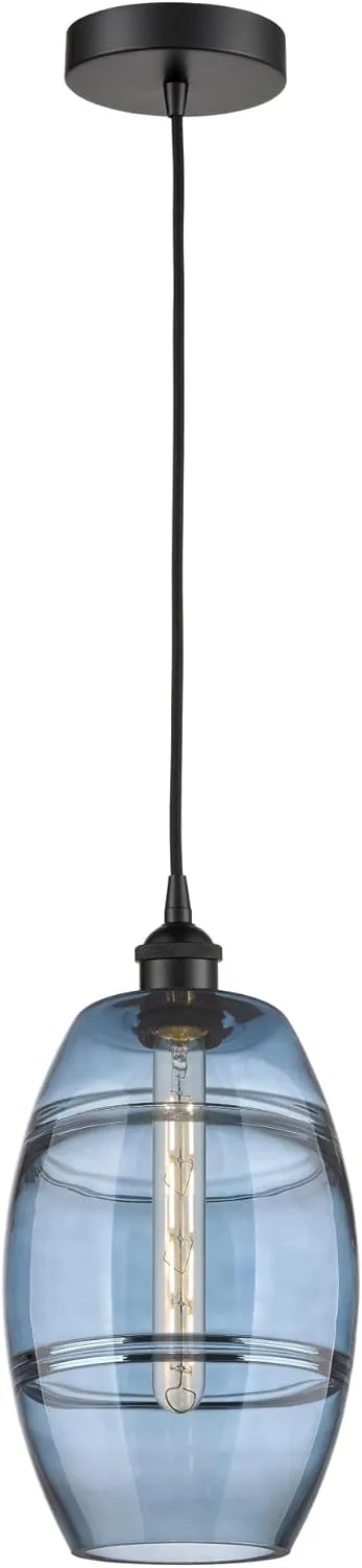 VAZ - 1 Light Cord Hung Mini Pendant in Industrial Style-9.88 Inches Tall and 8 Inches Wide-Matte Black Finish-Light SMO