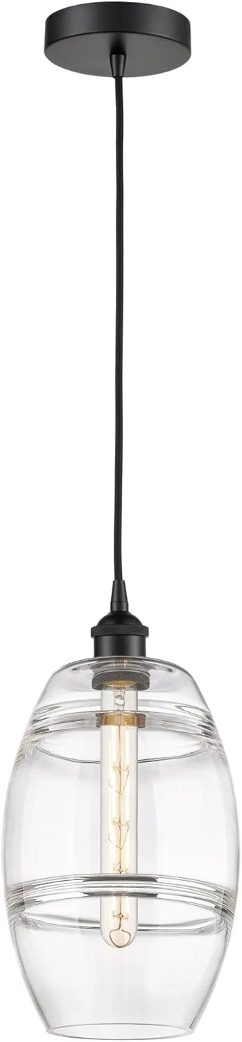 VAZ - 1 Light Cord Hung Mini Pendant in Industrial Style-9.88 Inches Tall and 8 Inches Wide-Matte Black Finish-Light SMO