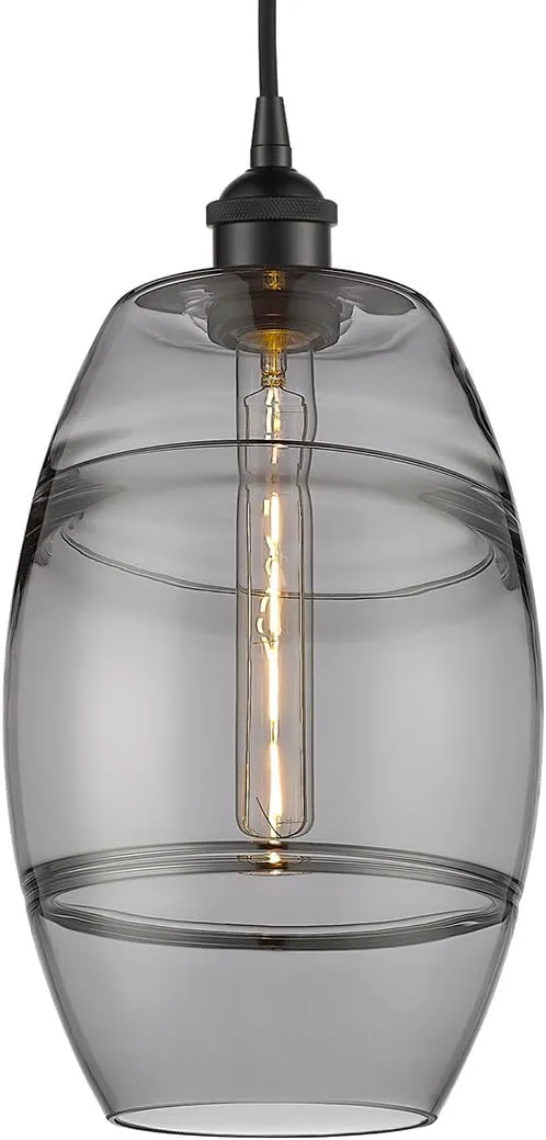 VAZ - 1 Light Cord Hung Mini Pendant in Industrial Style-9.88 Inches Tall and 8 Inches Wide-Matte Black Finish-Light SMO