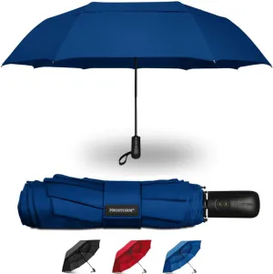 Vented Travel Umbrella | Strong Compact Windproof Umbrella | Automatic Open/Close | Portable Pop Up with Large Coverage