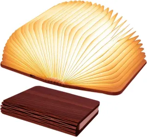 Vergissm Wooden Book Light, 3 Colors Folding Book Lamp LED Book Light for Home Decor Birthday Easter Gift