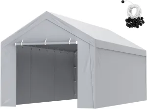VEVOR Carport Replacement Canopy Cover Top   Side Wall 13 x 20 ft, Garage Tent Shelter Tarp Heavy-Duty Waterproof & UV Protected, Easy Installation with Ball Bungees,Grey (Frame Not Included)