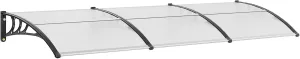 VEVOR Window Door Awning Canopy 117"x 38", UPF 50  Polycarbonate Entry Door Outdoor Window Awning Exterior, Front Door Overhang Canopy for Sun Shutter, UV, Rain, Snow Protection, Hollow Sheet