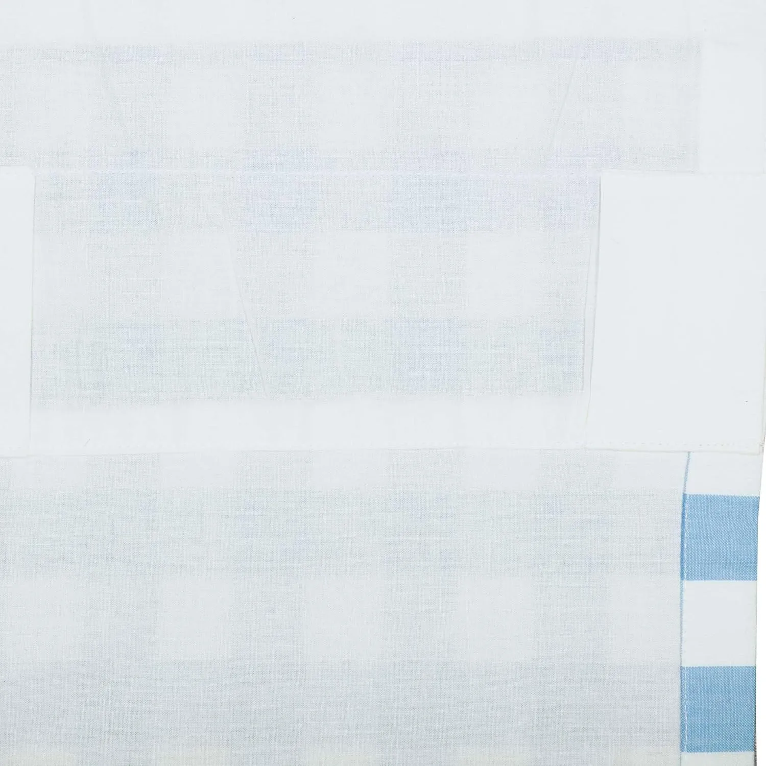 VHC Brands Annie Blue Buffalo Check Farmhouse Ruffled Swag Curtain Set 36x36x16