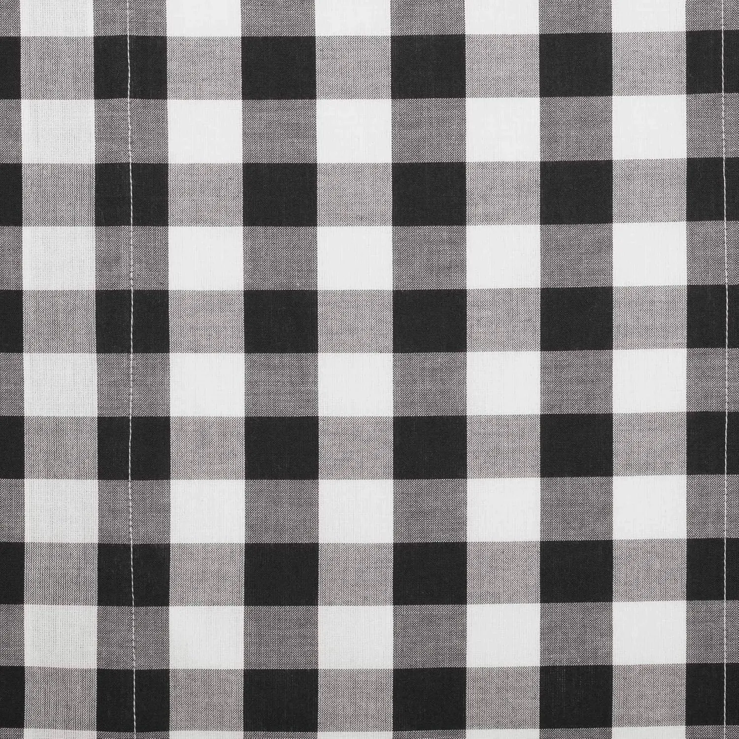 VHC Brands Annie Buffalo Check Cotton Farmhouse Kitchen Curtains Rod Pocket Hanging Loops Ruffling 16x72 Valance, Black Country