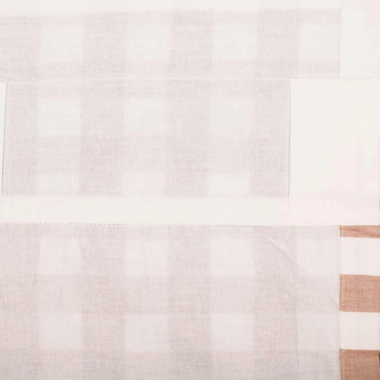 VHC Brands Annie Buffalo Portabella Brown Check Farmhouse Tier Curtain Set 24x36