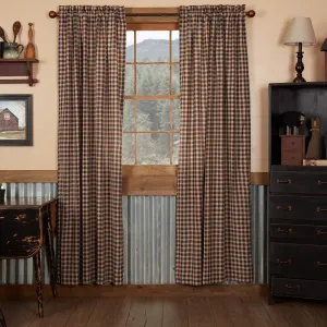 VHC Brands, Bingham Star, Cotton, 84x40, Plaid Star Panel, Set of 2, Black