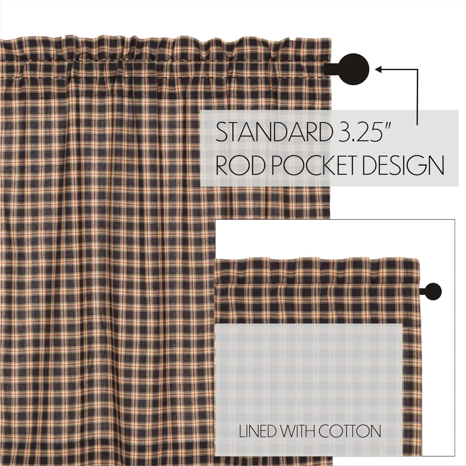 VHC Brands Bingham Star Plaid 9386 Tier Set, L24 x W36