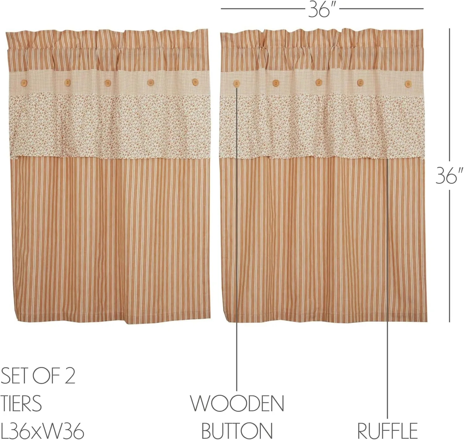 VHC Brands Camilia Ruffled Tier Set of 2 L36xW37