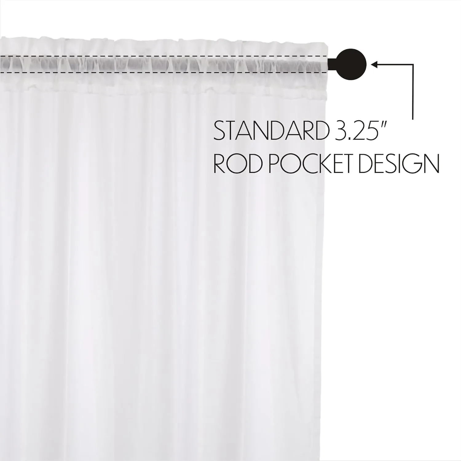 VHC Brands Farmhouse 16"x60" Valance White Rod Pocket Kitchen Window Curtains