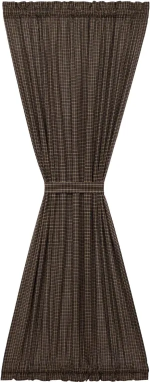 VHC Brands, Kettle Grove, Cotton, 72x40, Plaid, Door Panel, Black