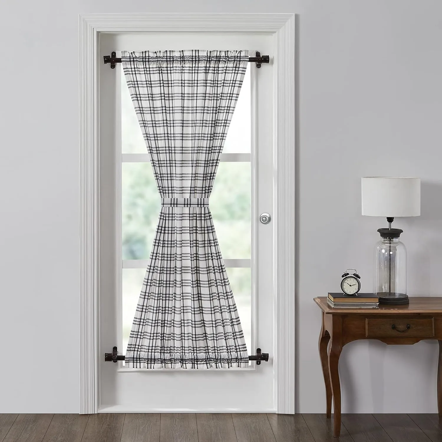 VHC Brands, Sawyer Mill Black Plaid Door Panel 72x40