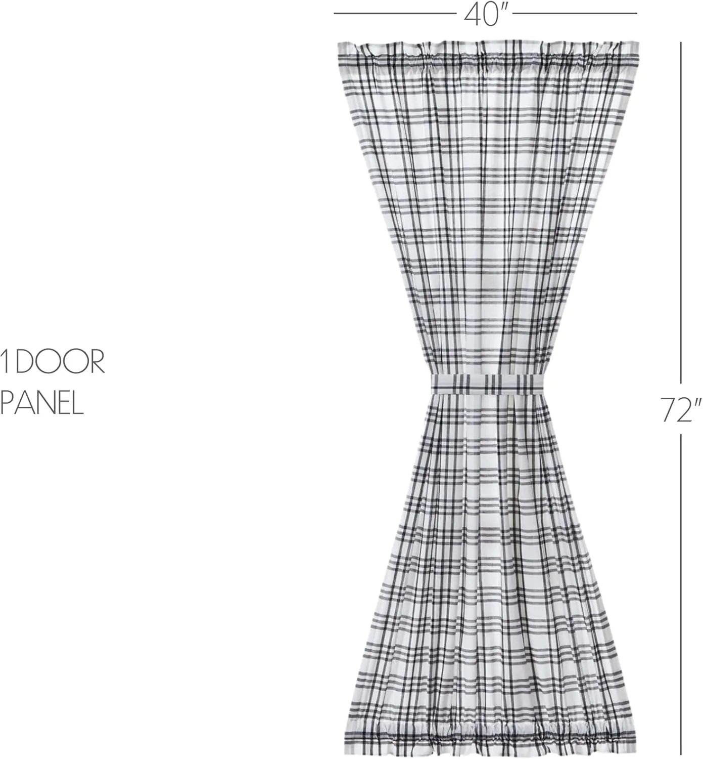 VHC Brands, Sawyer Mill Black Plaid Door Panel 72x40