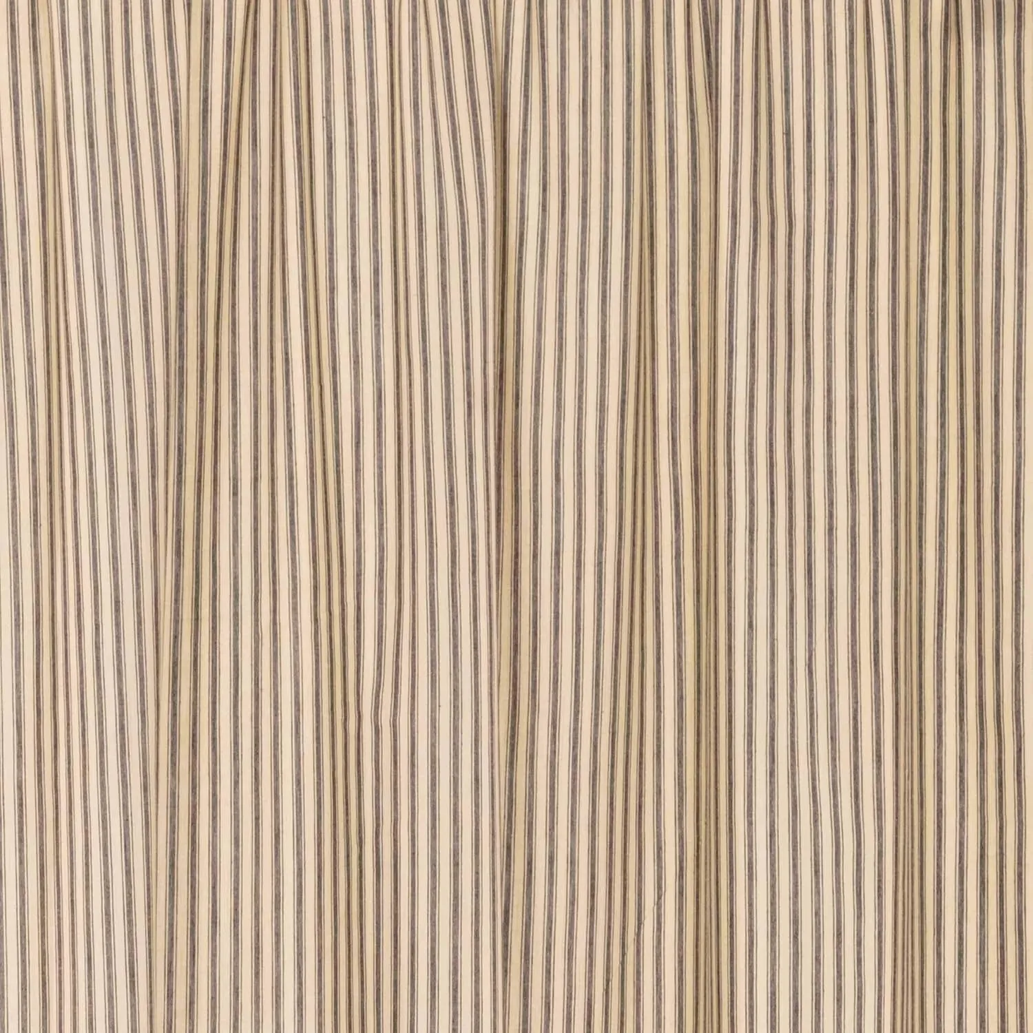 VHC Brands Sawyer Mill Charcoal Kitchen Curtain Set Lined Tiers Farmhouse Country Striped Cotton 36 Inch Long