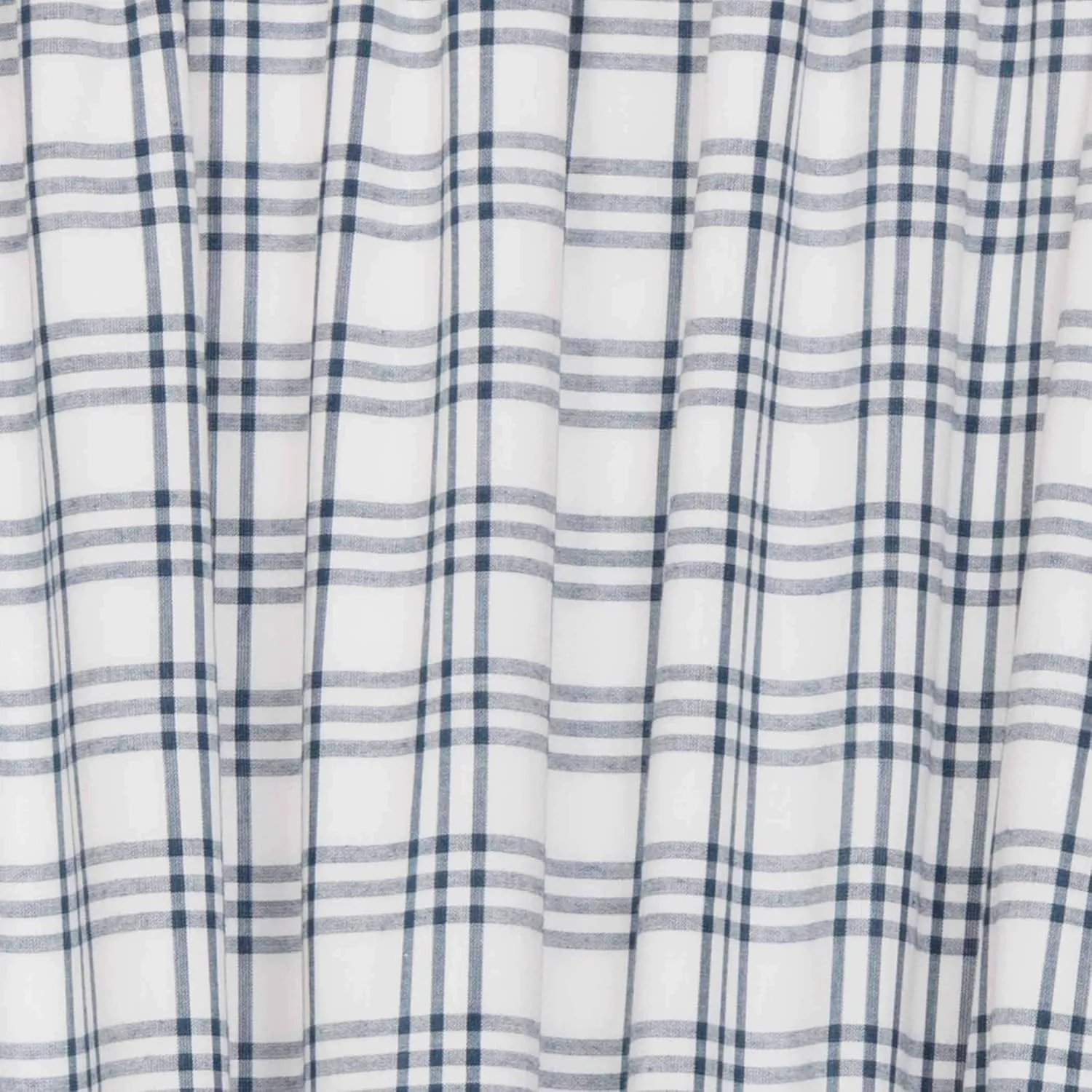 VHC Brands Sawyer Mill Plaid Cotton Farmhouse Kitchen Curtains Rod Pocket Hanging Loops 24 Inches Long Tier Pair, Blue
