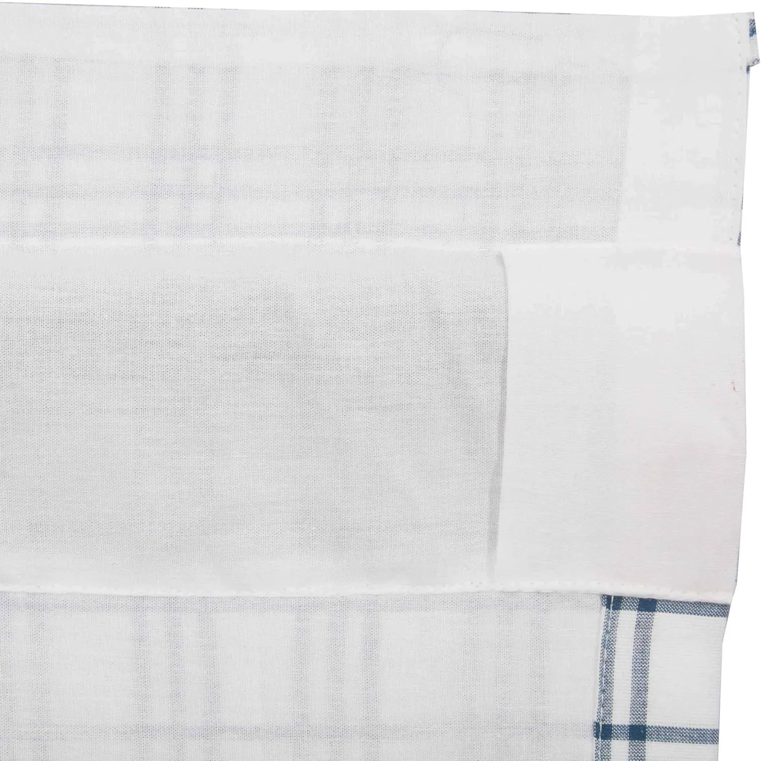 VHC Brands Sawyer Mill Plaid Cotton Farmhouse Kitchen Curtains Rod Pocket Hanging Loops 24 Inches Long Tier Pair, Blue