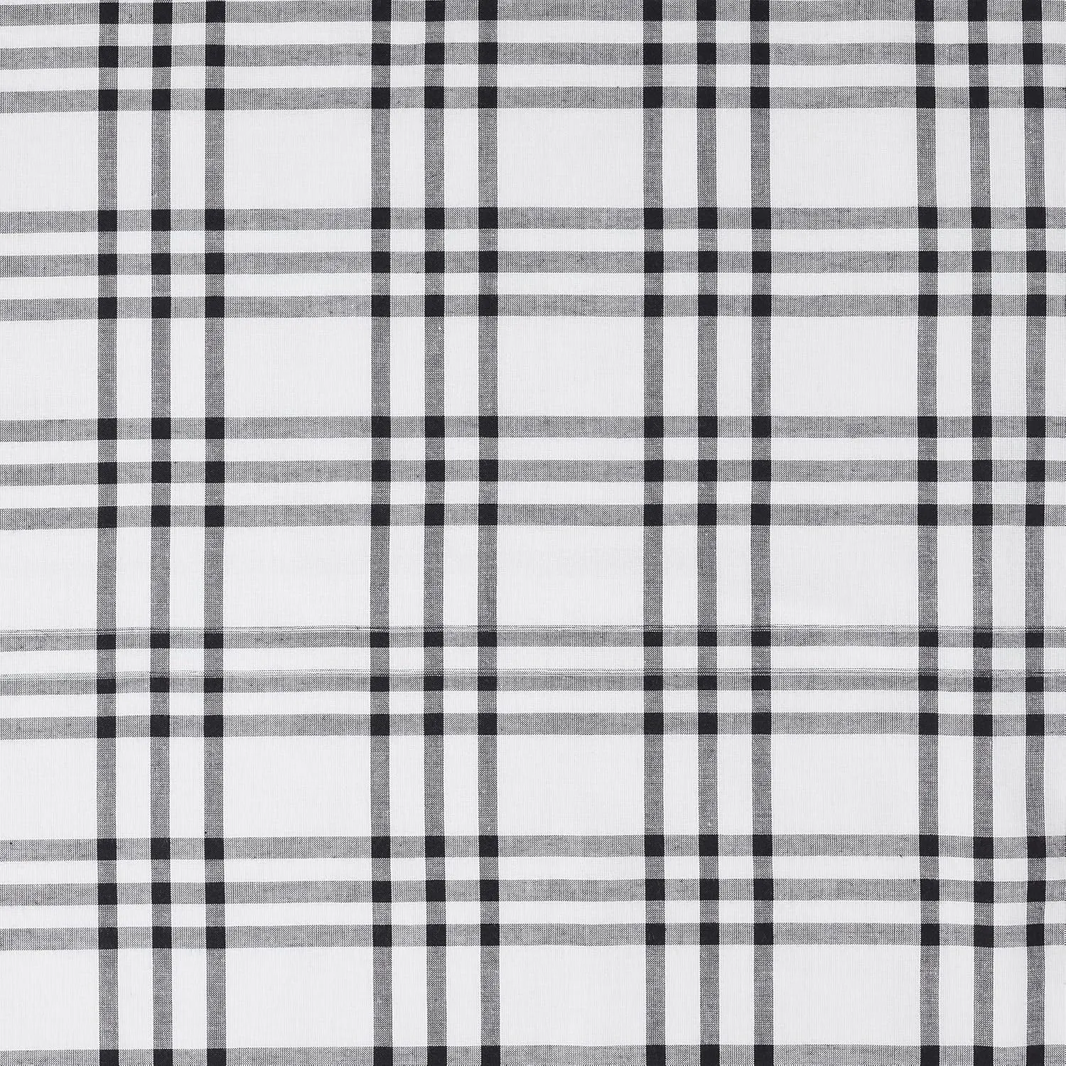 VHC Brands Sawyer Mill Plaid Short Curtain Panel, Black, 63x36, Set of 2
