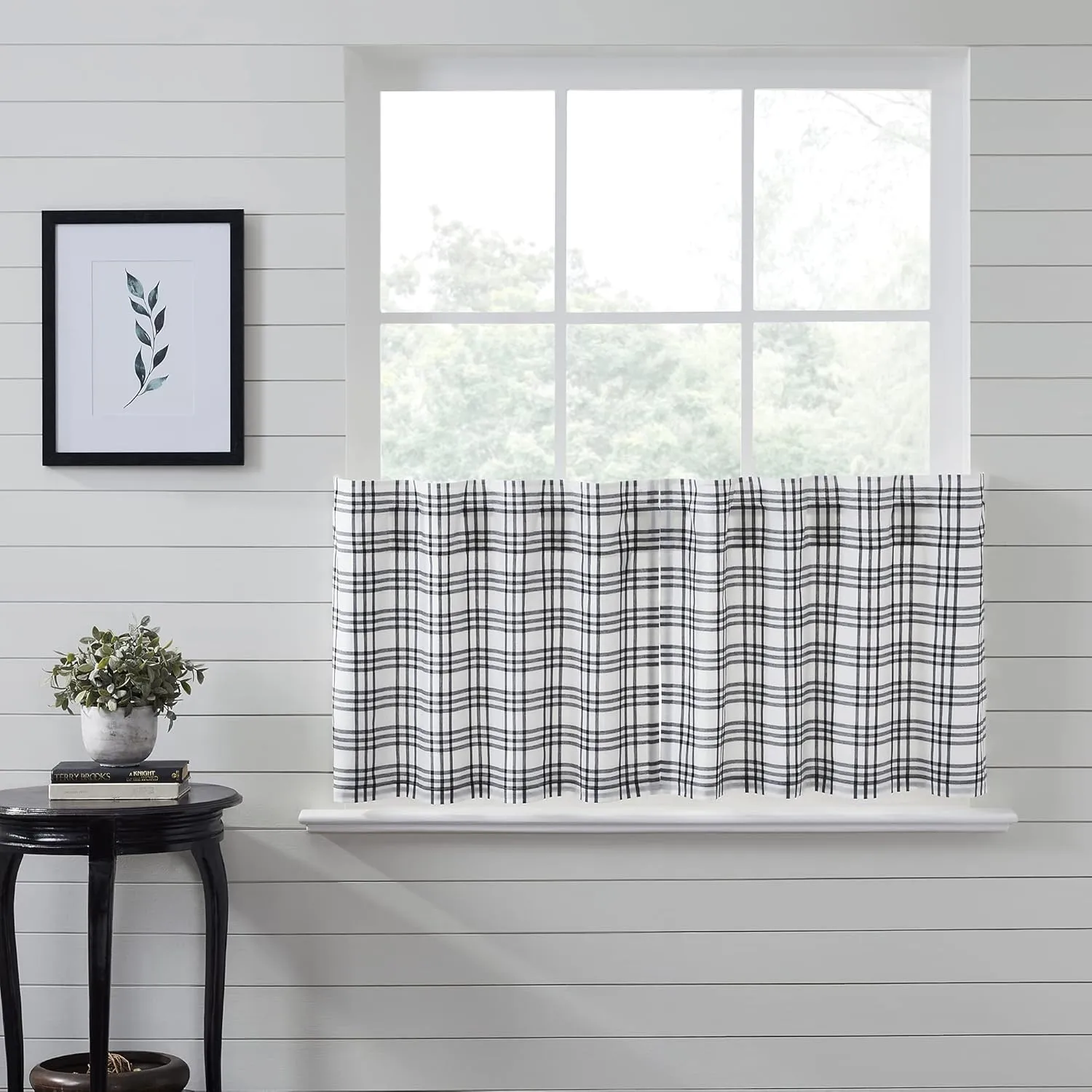 VHC Brands, Sawyer Mill Plaid Tier, Black, 24x36, Set of 2
