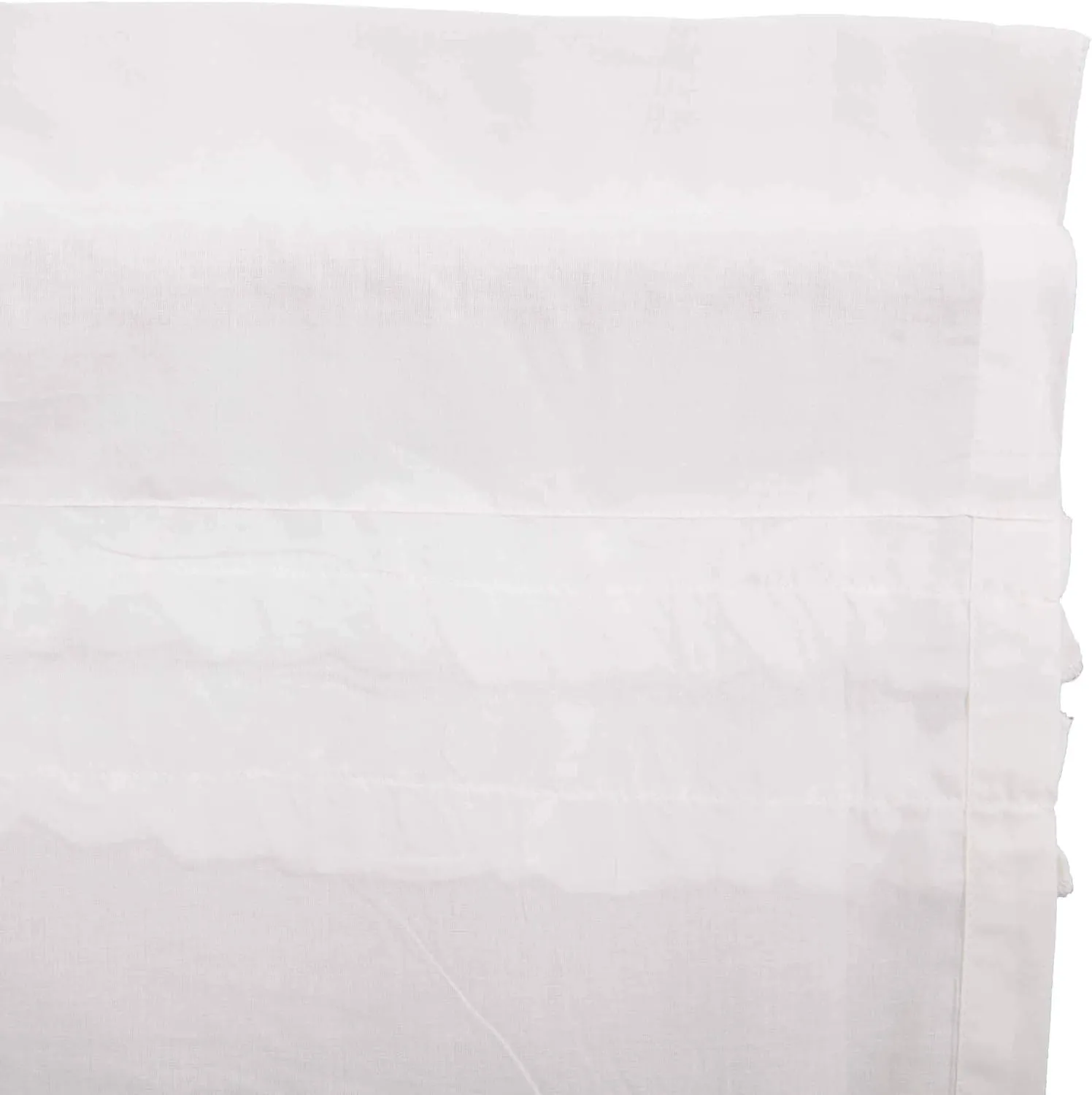 VHC Brands Soft White Ruffled Farmhouse Sheer Petticoat Tier Set of 2 24x36