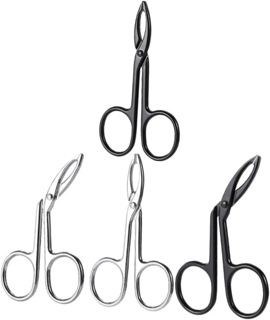 VICASKY 20pcs Stainless Steel Eyebrow Tweezers Precision Curved Straight Tip Scissors for Shaping Trimming Plucking Facial Hair Lightweight Grooming Tools for Men Women