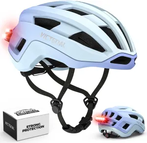 VICTGOAL Road Bike Helmet Adult Men Women with Detachable Magnetic Rear Light, Bicycle Helmet Adjustable Breathable Road Cycling Helmet for Road Mountain Riding