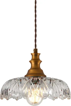 Vintage Glass Pendant Light Fixtures,Mid Century Antique Brass Pendant Lights Hanging for Hallway Porch Bedroom Dining Room Over Kitchen Island/Sink/Table