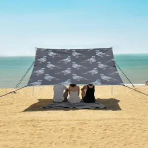 Vivid Gray Pigeons Beach Canopy Tent Anti-UV & Wind Resistant, Camping Sun Shelter Easy Setup Portable,Outdoor Shade Tents with Sandbags,Sand Shovels,Ground Pegs & Stability Poles