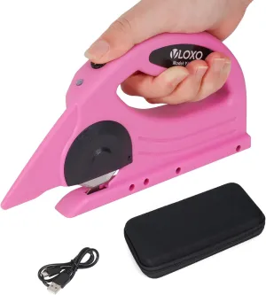 VLOXO Cordless Electric Scissors, 4V Electric Rotary Scissors for Fabric Cardboard Cutter with Safety Lock Rechargeable Rotary Cutter for Cardboard Packages Leather Canvas Paper Include Case