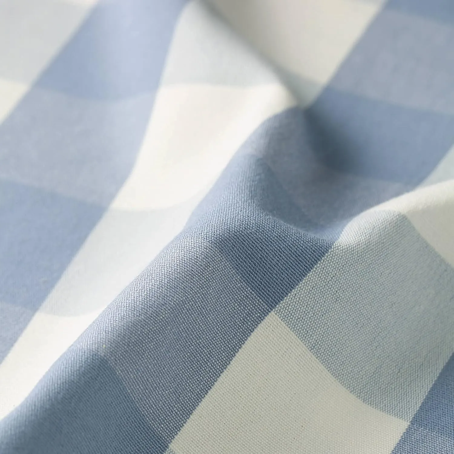VOGOL Tie Up Shades for Kitchen, Light Blue and White Buffalo Check Decor Tie-Up Curtains, Adjustable Rod Pocket Curtain 63 Inch Long Gingham Balloon Valances for Farmhouse Small Cafe, 1 Piece