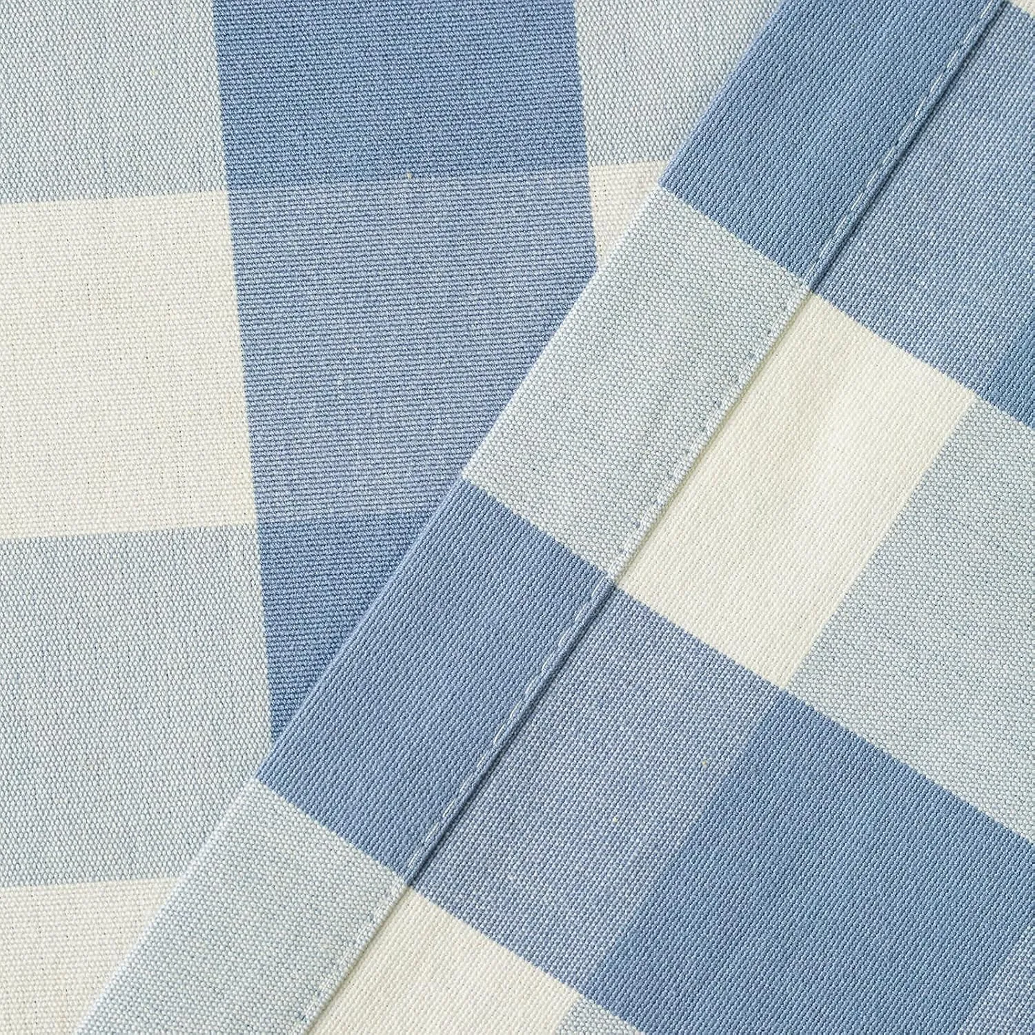 VOGOL Tie Up Shades for Kitchen, Light Blue and White Buffalo Check Decor Tie-Up Curtains, Adjustable Rod Pocket Curtain 63 Inch Long Gingham Balloon Valances for Farmhouse Small Cafe, 1 Piece