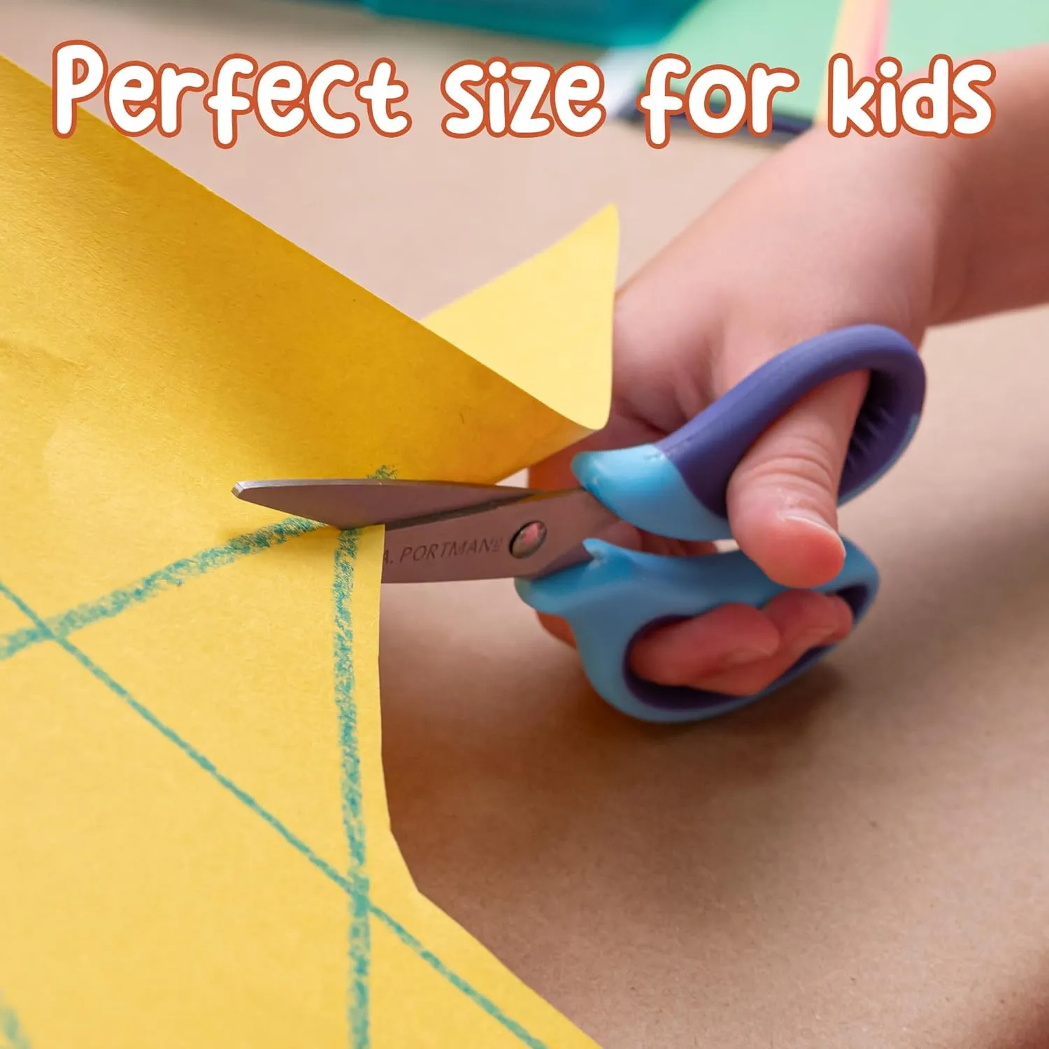 WA Portman 24 Pk Pointed Tip Kids Scissors - 5 Inch Scissors for Kids Pointed Tip - No-slip Handle Grip & Durable Stainless Steel Blades - Children's Safety Shears Ideal for School and Home Use