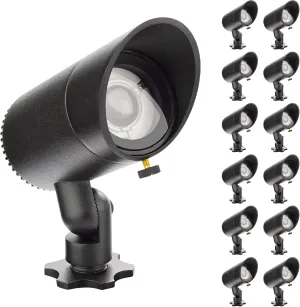 WAC Landscape Lighting, LED 12V Basic Accent Light 3W with Adjustable Beam Angle 2700K in Black (Pack of 12)