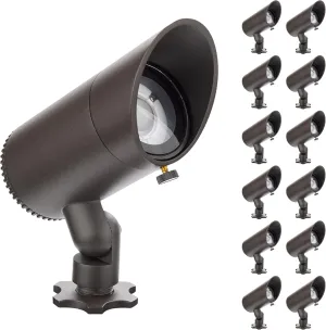 WAC Landscape Lighting, LED 12V Basic Accent Light 3W with Adjustable Beam Angle 2700K in Bronze (Pack of 12)